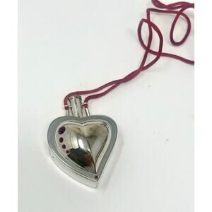 YSL Love Collection Lip Palette – Heart Pendant with Red Crystals & Velvet Pouch